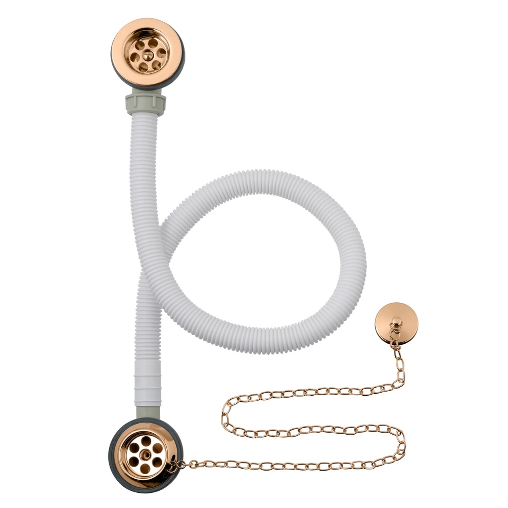 BC Designs Copper Concealed Plug & Chain Bath Waste Cut Out